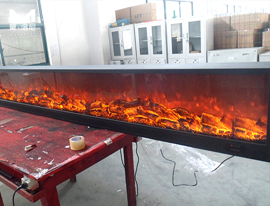 【石家庄】燕港美域销售中心安装我司两套大尺寸壁炉芯